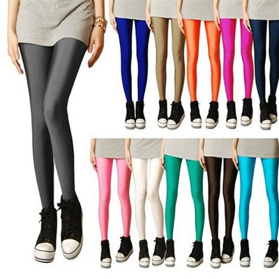 2022 New Spring Autume Solid Candy Neon Leggings for Women H