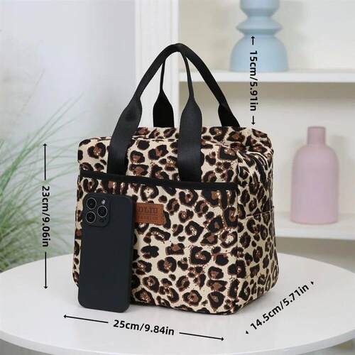 Thickened Nylon Fabric Lunch Bag with Aluminum Foil Inner La