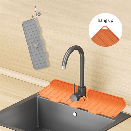 Silicone Kitchen Faucet Mat For Sink Sponge Drain Rack Folda