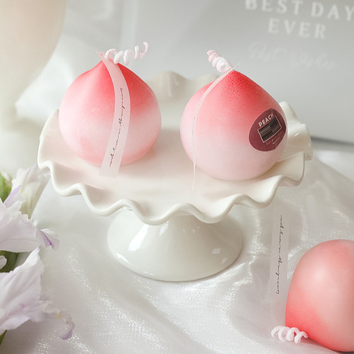 1pc Cute Peach Aromatic Candle Fruit Soy Wax Aromatherapy