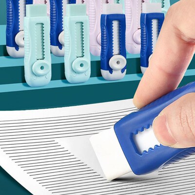 Colored Push Pull Erasers Sliding Retractable Rubber Pencil
