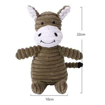 Plush Dog Toy Animals Shape Bite Resistant Squeaky Toys Cord