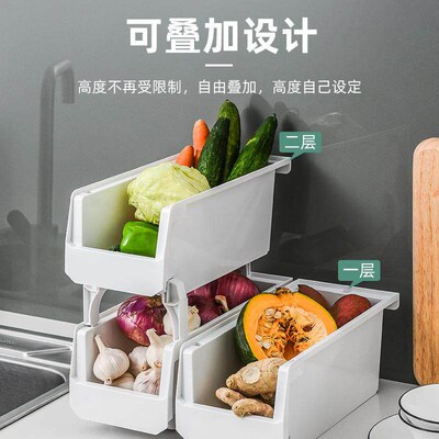 Kitchen storage rack for stacking fruit and vegetable storag