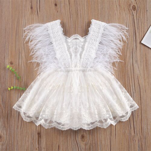 Princess Infant Baby Girls Lace Embroidery Romper Dress Swee