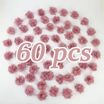 (60 pieces/lot) pink petal Chiffon lace fabric Webbing Decor