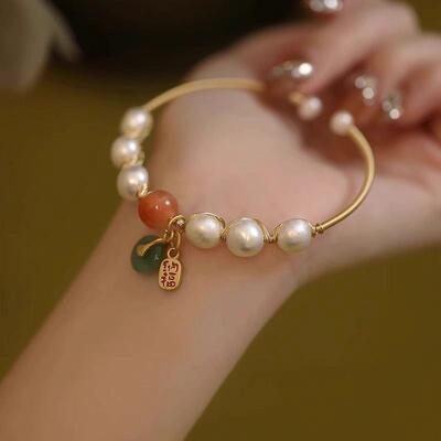 Beaded Bracelet Women Pearl Jewelry Hong Kong Style Retro Ch