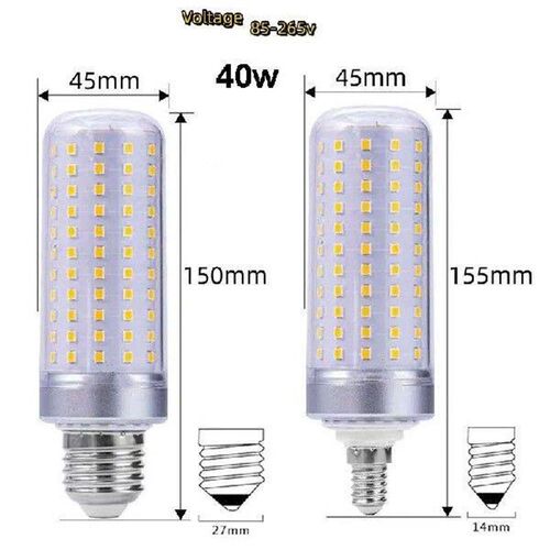 2PCS 110V 220V E27 E26 E14 B22 LED Corn Bulb Lamp 30W 40W