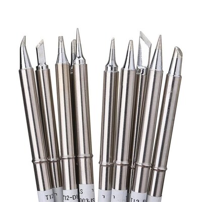 Drillpro 10pcs T12 Soldering Iron Tips Set Soldering Alloy I