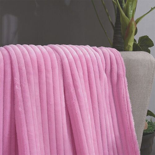 Cloud Mink Cashmere Ribbed Blanket Flannel Blanket Thickened