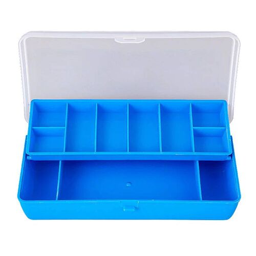 Portable Fishing Tackle Box 11 Compartments Double-deck Stor