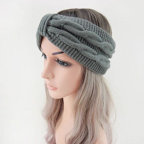 1PC Bow Headband Winter Warmer Ear Hairband Solid Color Elas