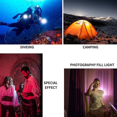 147ft Waterproof Accessories Mount 72 Led Video Dive Lightin