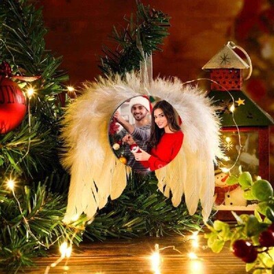 Blank Sublimation Ornament WhiteAngel Wings Pendant with