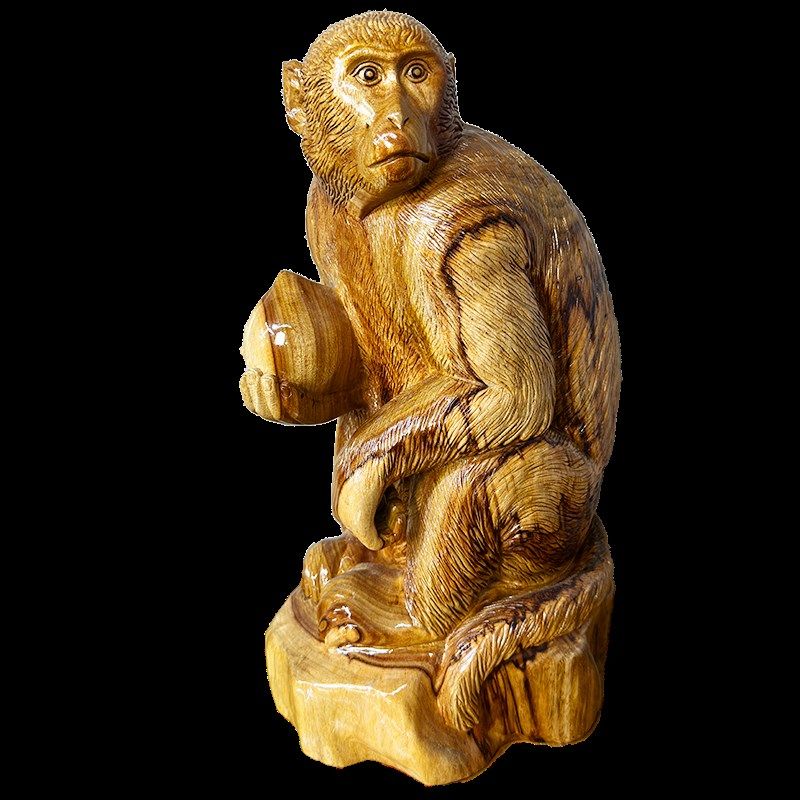 木雕猴抱寿桃动物生肖实木中式手工雕刻客厅办公装饰根雕摆件精品,家居饰品,桌面摆件,淘宝优惠券,粉丝福利购,淘宝优惠卷