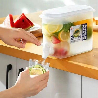 3.5L Cold Water Jug with Tap Fruit Teapot Cold Kettle Drink