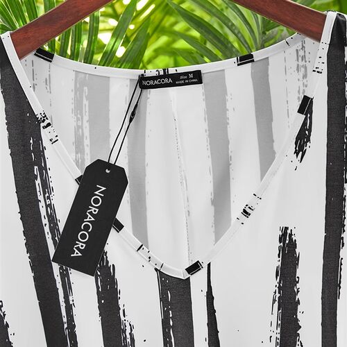 Ladies summer print Party casual loose V-neck short sleeve