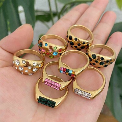 Flashbuy New rendy Chic White Green Rhinestone Crystal Stain