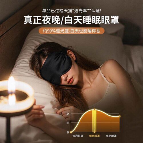 Silk sleep mask for light-blocking, suitable for men and wom