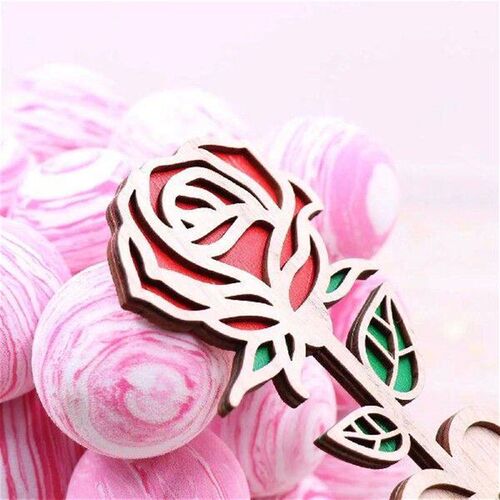 Personalized 2 Name Rose Wooden Rose Custom Heart Rose for