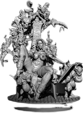 1/24 Resin model kits figure beauty colorless and self-assem