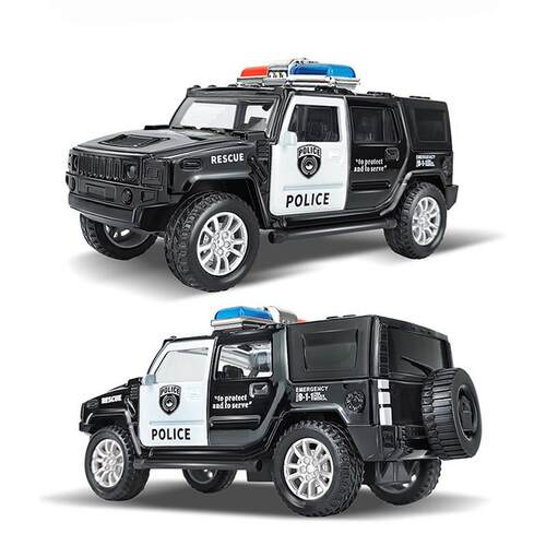 1:43 Simulation Kids Police Toy Car Model Pull Back Alloy Di