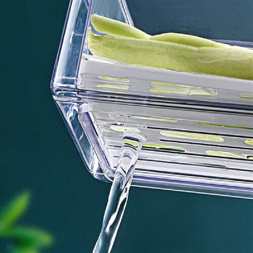 Kitchen Fresh-Keeping Box with Drain Tray Stackable