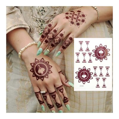 Henna Tattoo Brown Mehndi Stickers for Hand Henna Temporary