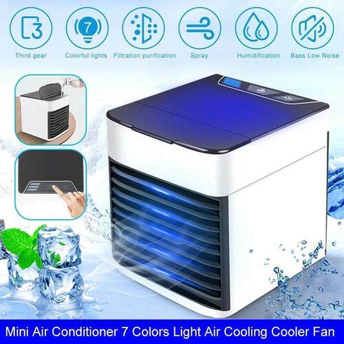 Mini Air Conditioner Fan 7 Colors Light USB Cooling Cooler.