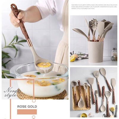 Silicone Cooking Utensils Set Heat Resistant Kitchen Spatula