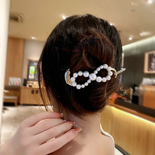 2023 Fashion Metal Pearl Hair Clips Hairpins Frog Buckle tai