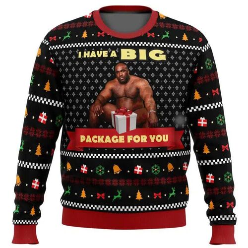 New Big Package Barry Wood Meme Ugly Christmas Sweater Sprin