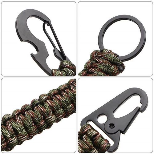 Outdoor Keychain Ring Camping Carabiner Military Paracord Co