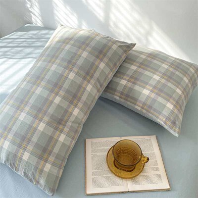 Simple Cotton Yarn-dyed Washed Cotton Four-piece Set Pure Co