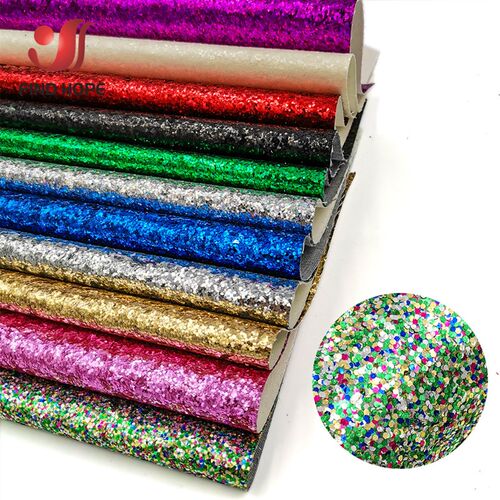 Sparkly Chunky Glitter Fabric Roll Rainbow iridescent Vinyl