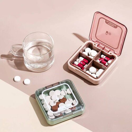 Mini Pill Box Travel Pill Box Pill Storage Box Portable Dail
