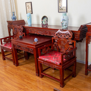 新巢中堂六件农村八仙桌堂屋四件神台条案供桌实木条几客厅家具