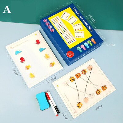 Children Drawing Connection Match Toy Observation To Find Th