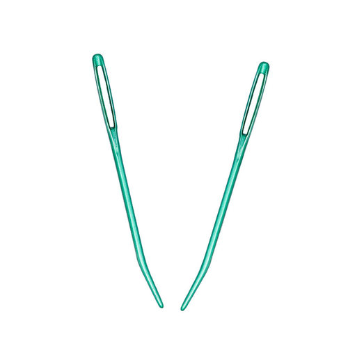 2pcs Aluminum Bent Tip Tapestry Darning Knitting Needles Nee