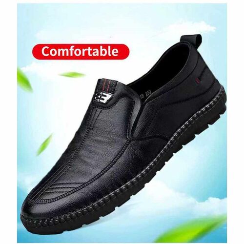 Mens Leather Loafers Non Slip Walking Flats Breathable Outdo