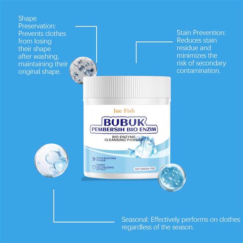 JUE FISH Laundry Detergent Powder - Quick Stain Removal, Col