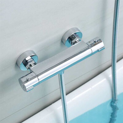 All copper bathroom hot and cold therm0tatic mixing valve si