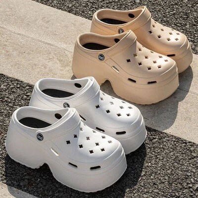 2025 Chunky Platform Clogs Shoes for Women Thick Bottom Non