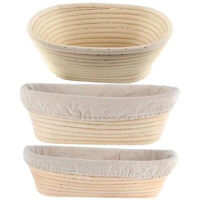 Banneton Proofing Bread Basket Round Oval Baking Cake Pans P