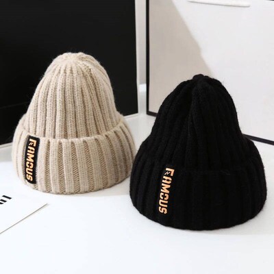 New Knitting Beanies Winter Caps For Men Women Warm Solid Co