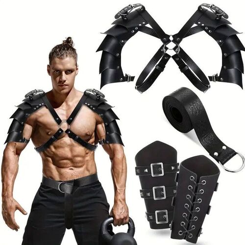 PCS Leather Medieval Shoulder Pauldron Knight Adjustable