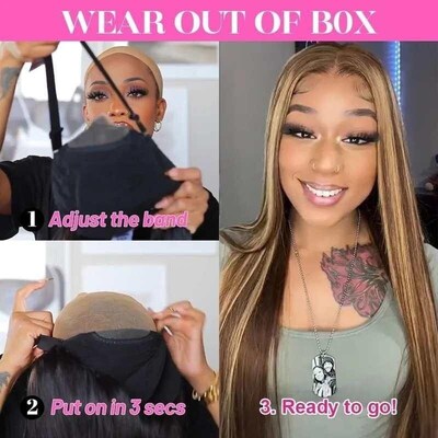 Highlight Glueless Wig Human Hair Ready To Wear And Go Prepl
