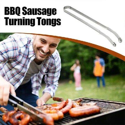 1PC New BBQ Sausage Turning Tongs Cooking Grill Tongs
