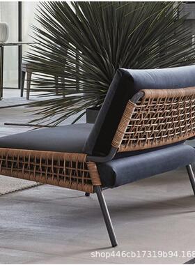 欧户外藤编沙发室内创意家具花北椅园桌57709闲椅茶几藤休别墅庭