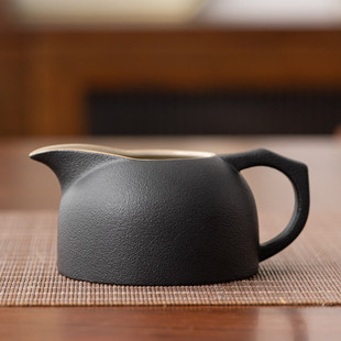 羡安黑陶道合公道杯德化陶瓷茶海分茶器家用功夫茶具匀杯公杯茶海