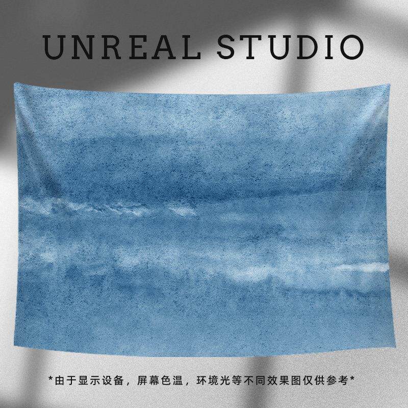 【蓝色纹理】墙布背景布挂布直播间简约ins风仿扎染挂毯房间卧室